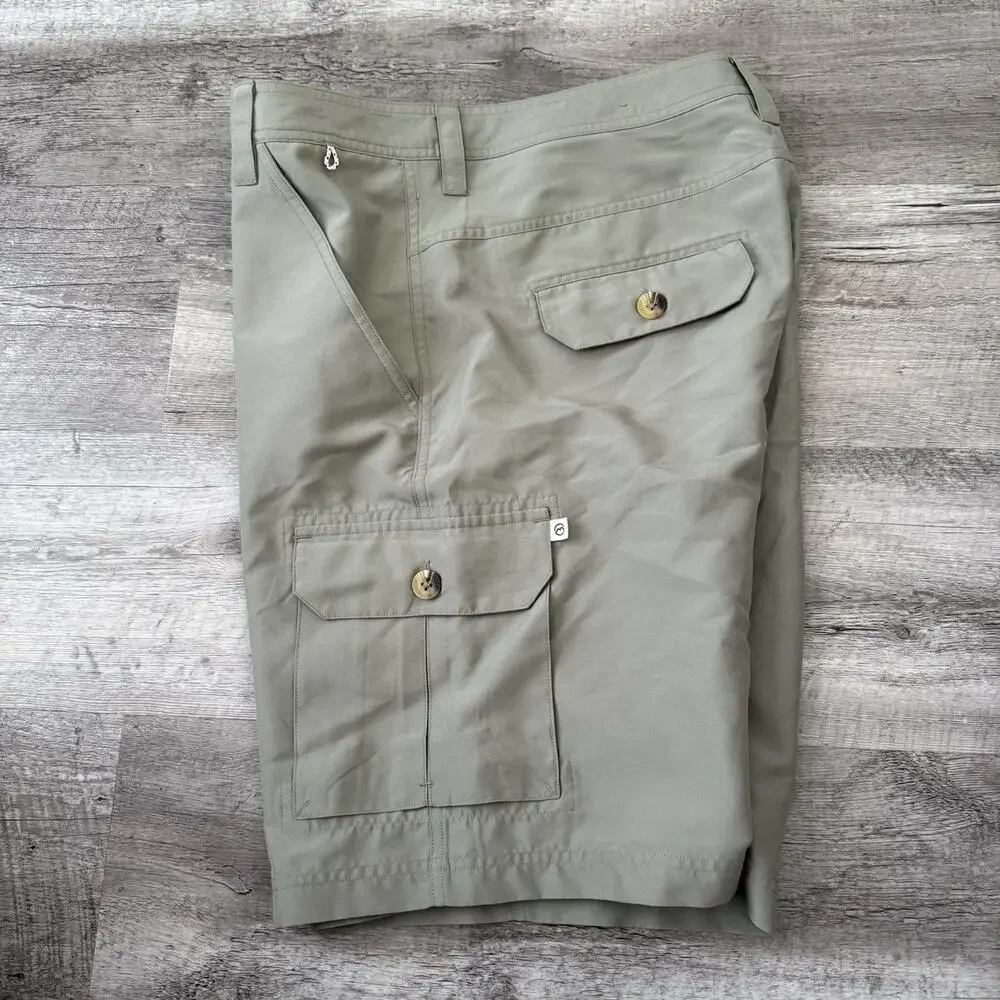Magellan Outdoors Fish Gear MagRepel Cargo Shorts Mens 30 Olive Fishing Hiking